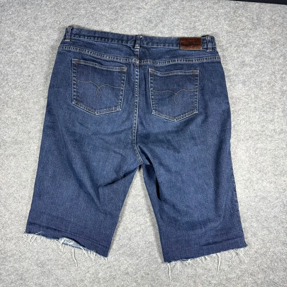 Lauren Ralph Lauren Classic Straight Dark‎ Wash Raw Hem Denim Shorts Mens 36